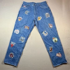 Rare Vintage NBA Teams UNK Denim Designer Jeans Size 36