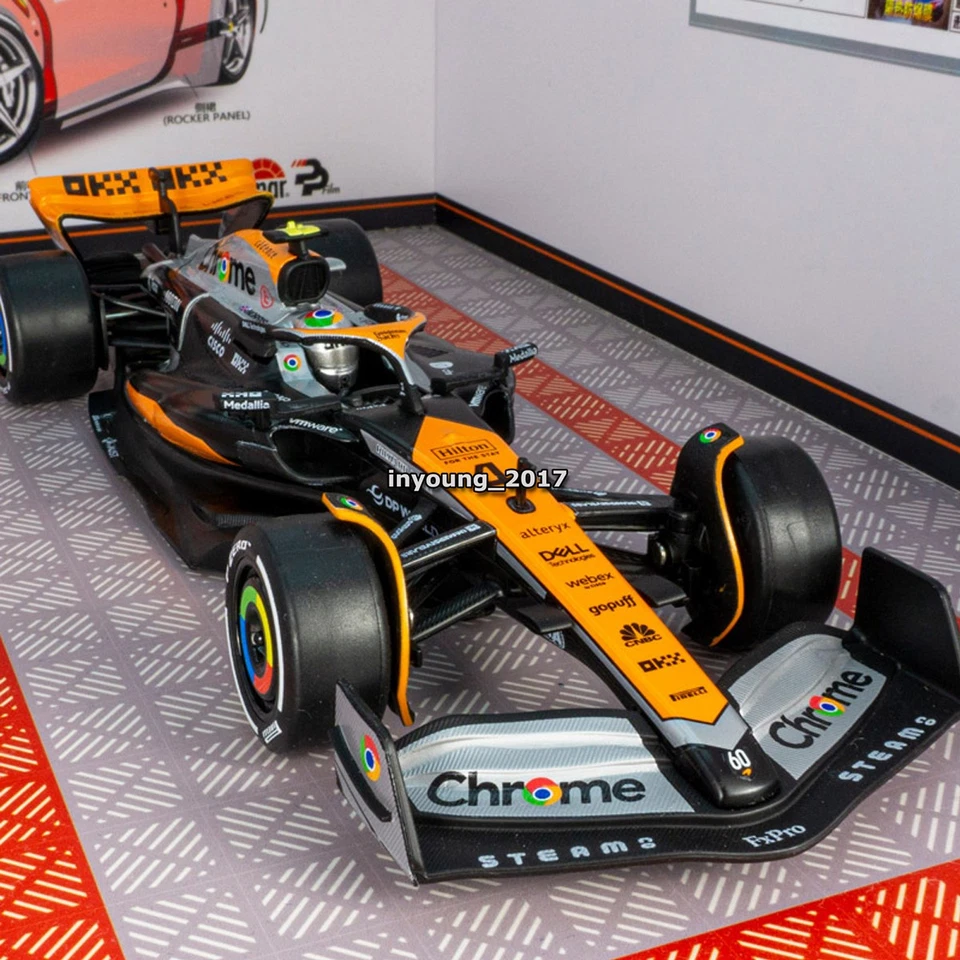 1:24 F1 McLaren MCL60 Model Car Diecast Toy Cars 2023 British GP Lando Norris 4 - Image 4 of 4