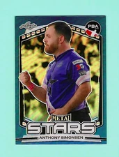 ANTHONY SIMONSEN 2024 Leaf Metal PBA Stars Blue Prismatic #PBA-7 7/15