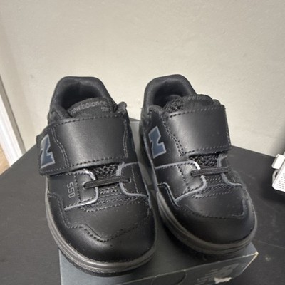 New Balance 550 Unisex Kids Sneakers US 7 Black Hook & Loop IHB550BB