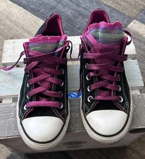 CONVERSE ALL STAR Unisex Black and Multicolor Size Wo’s 8 Men’s 6