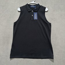 NWT Polo Ralph Lauren Top Womens XL Black Sleeveless Golf Polo MSRP 85
