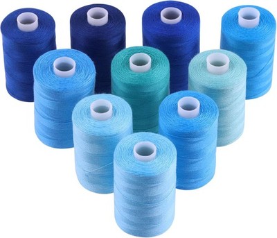 Sewing Thread Kit, 10 Colors Polyester Threads 1000 Yards Per Polyester Thread