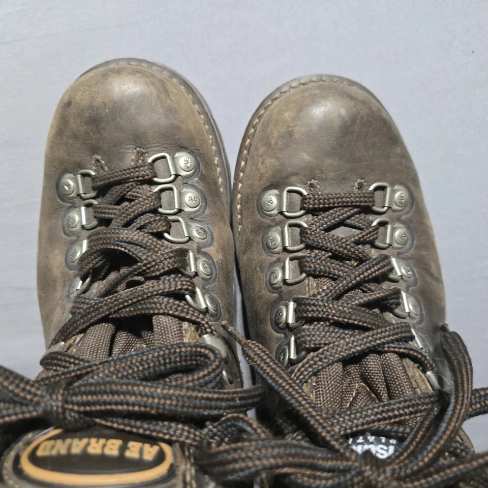 American Eagle Outfitters Botas Mujer 9 Combate Cuero Marrón Con Cordones Tobillo Top Foto 4 de 4