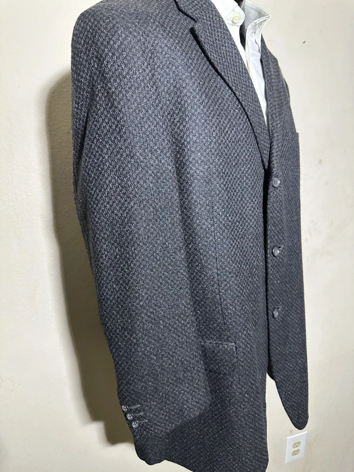 Impresionante abrigo deportivo Ermenegildo Zegna 60 % cachemir y 40 % seda texturizado 46 L Foto 3 de 4