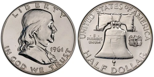 1961 - P PROOF FRANKLIN HALF DOLLAR - DIRECT FROM PROOF SET