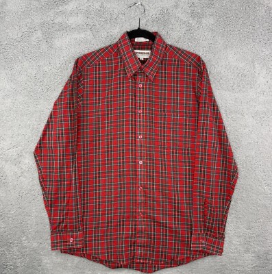 Vintage McGregor Contemporary Men's Red Plaid Casual Shirt Size Medium Korea EUC