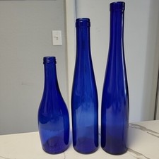 Lot Of 3 Cobalt Blue Glass Bottles