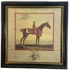 Bombay Company Framed Art Roan Horse Cheval Rouan Equestrian English 19x19