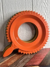 Set of 6 Serva-Plate Paper Plate Holders Flower Shape Orange Yellow Green