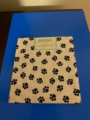 BRAND NEW CREATE IT 100% COTTON PAW PRINT PRECUT SEWING AND CRAFT FABRIC 18"X21 - Image 1 of 4