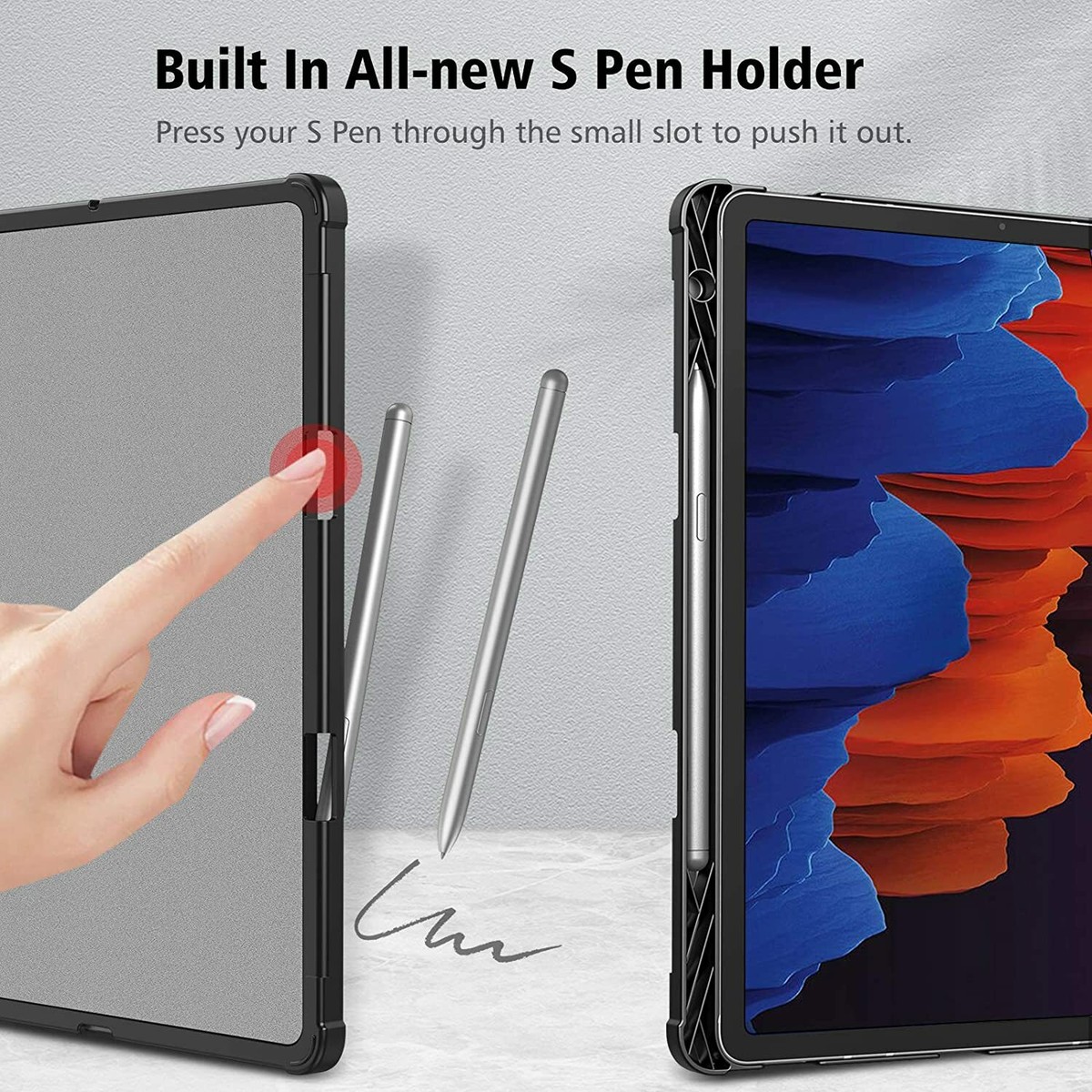 For Samsung Galaxy Tab S7 Plus 12.4'' 2020 Smart Case Stand Cover