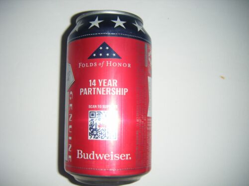 4 Budweiser FOLDS OF HONOR Flag Empty Beer Can Limited Edition 2024 King Of Beer - Picture 2 of 6