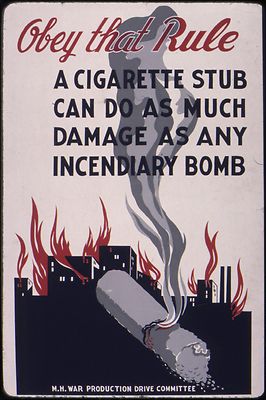 Poster, Many Sizes; Obey That Rule. A Cigarette Stub Can Do As Much Damage As An