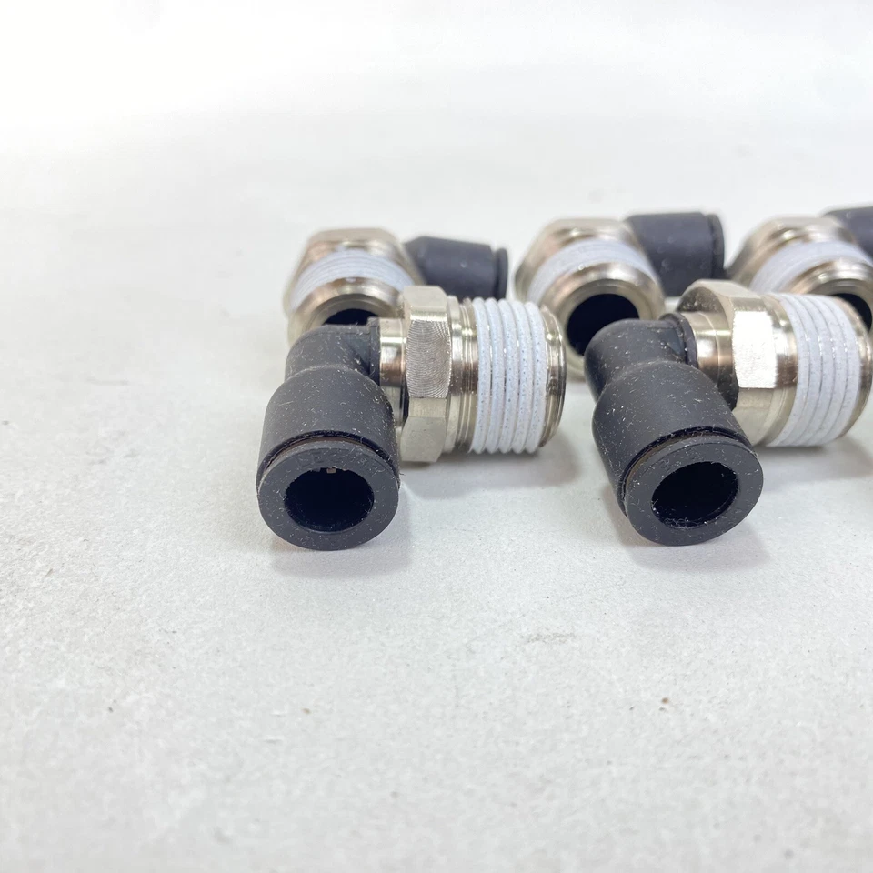 Paquete de 10 codos machos Legris 3109 60 22, para tubo de 3/8 pulgadas OD, tamaño de tubo de 1/8 pulgadas, negro Foto 3 de 4