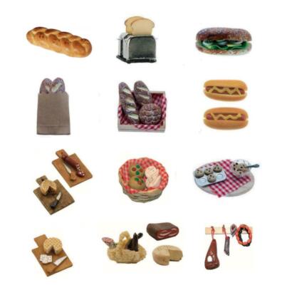 Miniatur Lebensmittel 2-5 cm Deko Bäckerei Brot Vesper Zubehör für Wichtel Stf