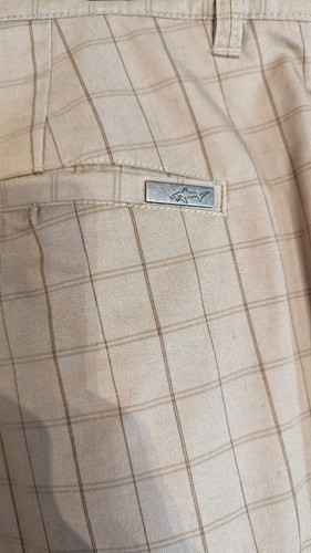 Men's Greg Norman Golf Performance Stretch Shorts Checkered Beige/Tan Sz 36 EUC - Picture 6 of 8