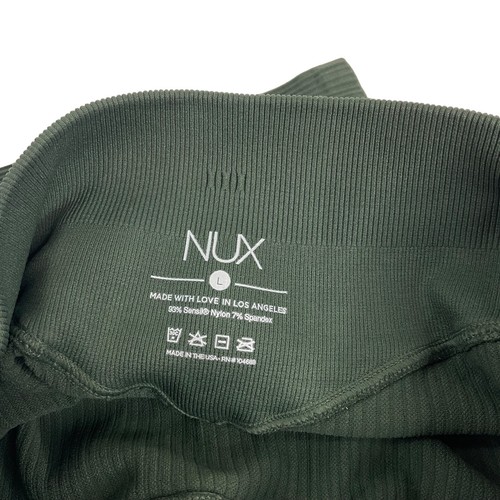 Nux Leggings Women's Sz L Olive Green Ribbed High Compression Seamless $98 Nwot - Picture 4 of 8