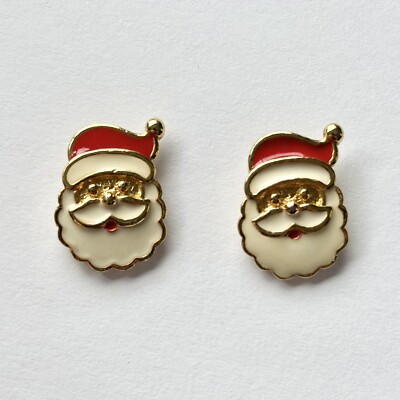 Santa Claus Christmas Gold Tone Avon Small Tiny Vintage Post