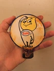 VINTAGE ESSO OIL DROP BOY PORCELAIN METAL LICENSE PLATE TOPPER SIGN