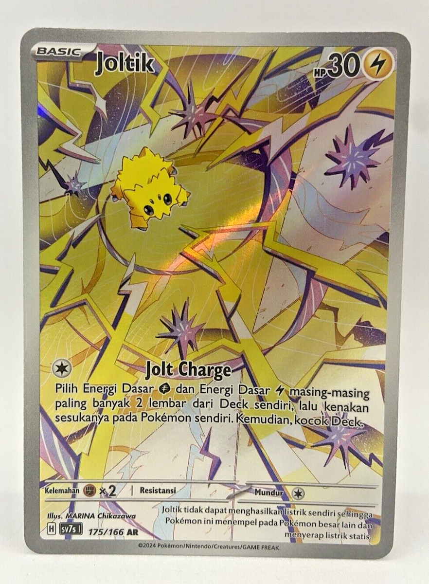 Pokemon TCG Indonesia - Joltik 175/166 - Full Art Illustration Rare Holo NM Pokemon TCG Indonesia - Joltik 175/166 - Full Art Illustration Rare Holo NM