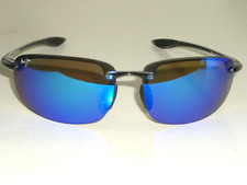 MAUI JIM MJ-407-11 64 17-130 BLUE MIRROR POLARIZED LENS HALF RIMLESS SUNGLASSES