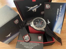 Luminox SXC 5127 45mm Silver Stainless Steel Case with Black Leather Strap Men's