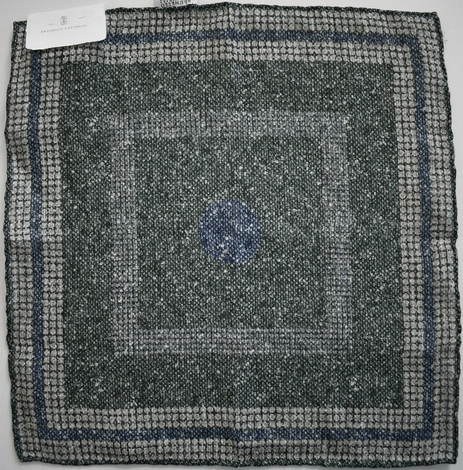 Pañuelo cuadrado de bolsillo BRUNELLO CUCINELLI NUEVO CON ETIQUETAS auténtico Foto 2 de 4