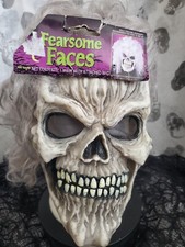 Fearsome Faces Easter Unlimited Halloween Skull With White Wig Mask Fun World