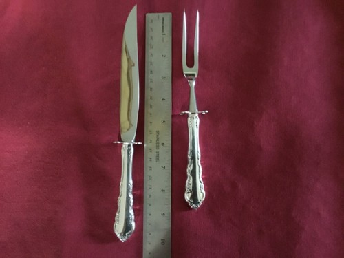 Reed and Barton Dresden Rose 2 piece Carving set - RARE - Picture 5 of 5