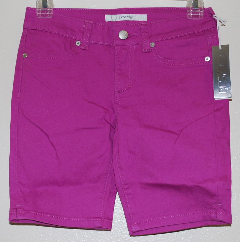 JOE'S JEANS Girls Solid FUCHSIA Bermuda Stretch Everyday Cotton Shorts sz 12