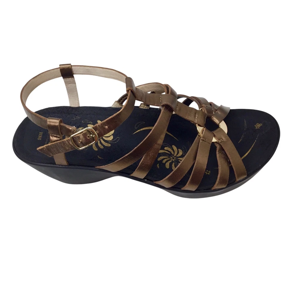 Abeo Sandals Bronze Gold Ring Strappy Gladiator Size 8 N Narrow Comfort Sandal - Image 3 of 4