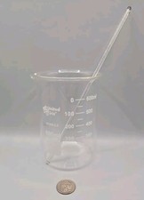 600ml Beaker With Glass Rod Boro 3.3 United Iris Glass Science Chemistry Lab 
