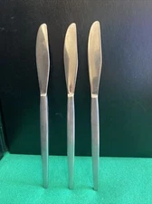 3 Stanley Roberts ASTRO Stainless Dinner Knives SRI Japan MCM Flatware