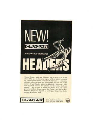 1970 CRAGAR HEADERS ~ ORIGINAL SMALLER PRINT AD