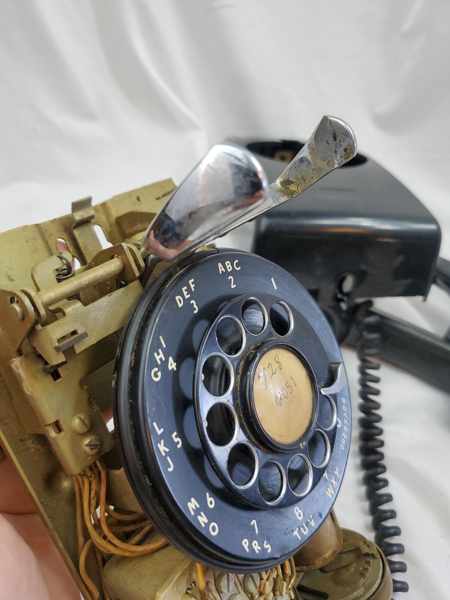 貴重！60’s～70'sアメリカアンティーク　JHON WESLEY壁掛けUSA 1960 Western Electric Model 554 Black Rotary Dial Wall Phone