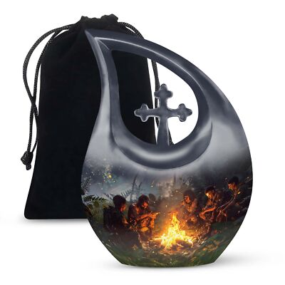 Campfire Mens Adult Large Urns For Memorial Ashes Burial Adult Urn 10 Inch