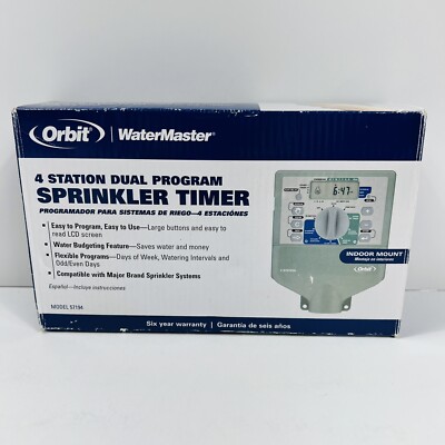 Orbit WaterMaster 57194 Green 4 Station Dual Program Sprinkler System Timer