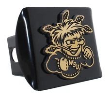 Wichita State Shockers Gold Black Metal Hitch Cover