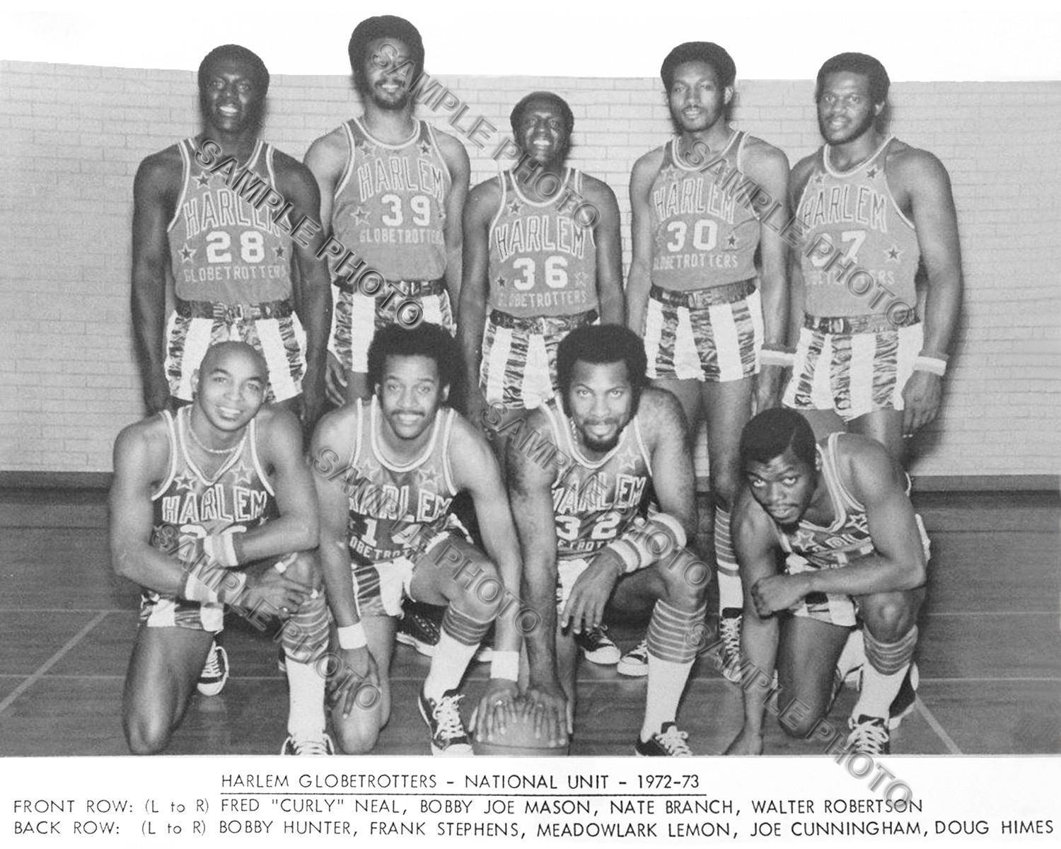197273 HARLEM GLOBETROTTERS 8X10 TEAM PHOTO MEADOWLARK LEMON CURLY