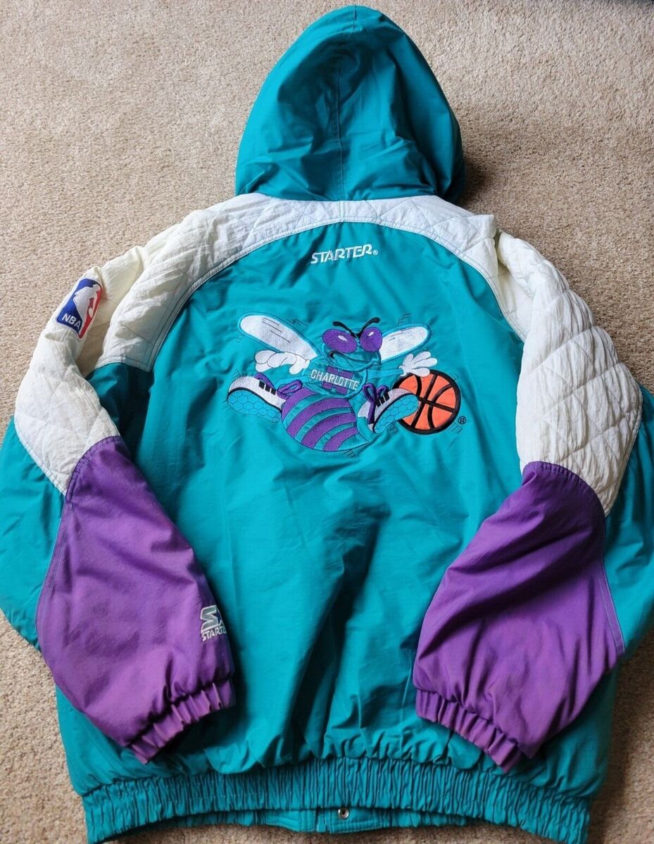 VINTAGE 90's Charlotte Hornets XXL STARTER JACKET NBA VINTAGE 90's Charlotte Hornets XXL STARTER JACKET NBA
