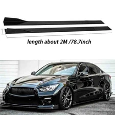 78.7" Gloss Black Side Skirts Lip Rocker Panel For Infiniti Q60 Q70 G25 G37