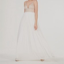$291 Speechless Juniors Women's White Gold Beaded Sleeveless A-Line Gown Dress 3