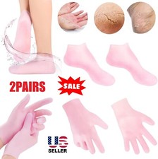 2Pairs Moisturizing Silicone Socks and Gloves Set for Dry Cracked Feet  Hands