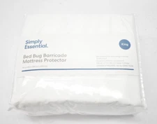 Simply Essential Bed Bug Barricade Mattress Protector King Size White 78" x 80"