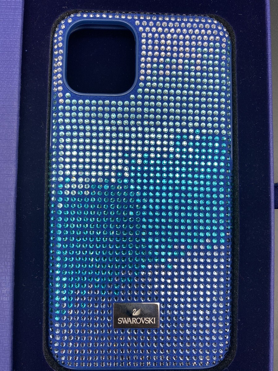 Genuine SWAROVSKI Crystalgram iphone 11 Pro Case with Bumper Blue