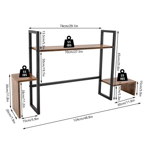 Countertop Computer Rack Desk Storage Organizer Desktop Bookshelf Display Shelf - Picture 4 of 6