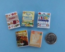 Dollhouse Miniature Set of 5 Assorted Cook Books inc Everything Kids 1:12 scale