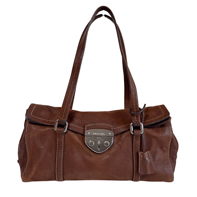 PRADA Vintage Brown leather Shoulder Bag | eBay PRADA Vintage Brown leather Shoulder Bag | eBay