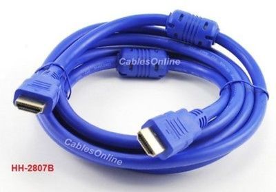 7 ft. HDMI Cable 1.3b CL2 w/ Ferrite Cores Cable, Blue